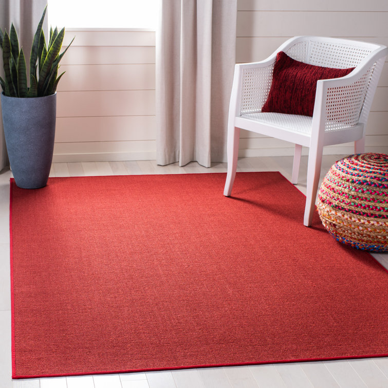 Martha Stewart Sisal/Jute Solid Color Rug in Red