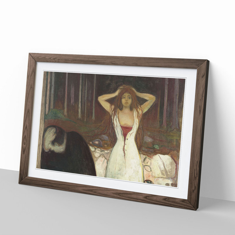 Ashes by Edvard Munch - Picture Frame Painting, 36cm H x 48cm W x 2cm D, Walnut Framed