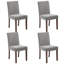 Ensemble de 2 chaises de salle à manger en lin gris avec cadre en bois et dossier profilé, 22 x 18,1 x 34,6 po-131115446-131115448