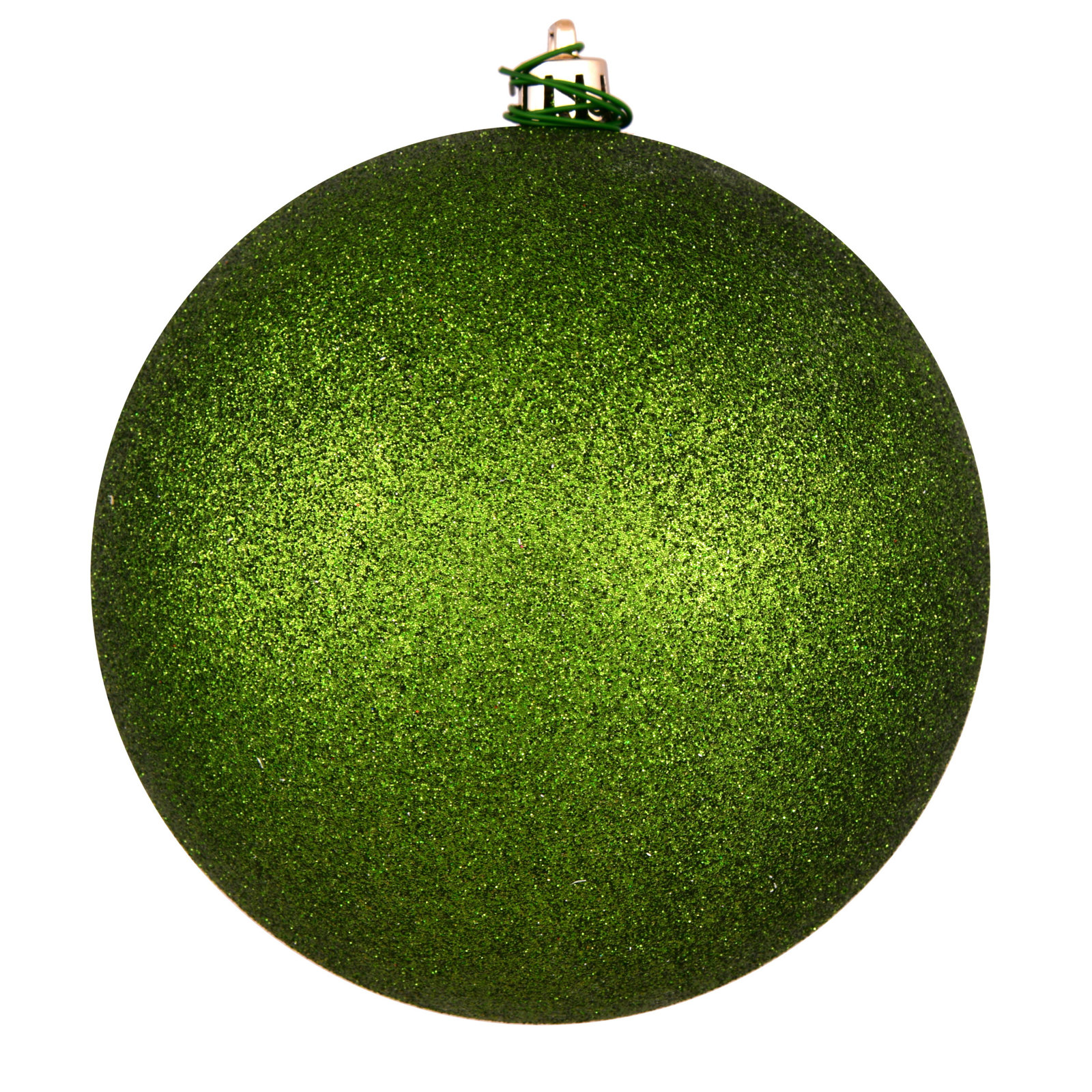 Holiday Décor Ball Ornament, 3" H x 3" W x 3" D, Juniper Green Glitter