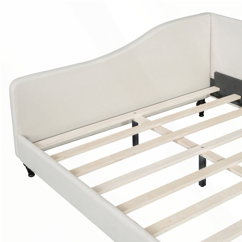 Lit de jour en L en forme de L, Beige, Double