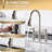 ORLANDO Pull-Down Bridge Kitchen Faucet, Two Handle Kitchen Sink Faucet-90806372