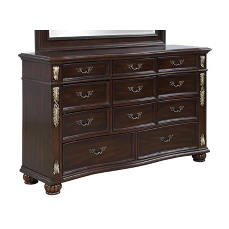 Maximus Dark Brown 11-Drawer Solid Wood Dresser
