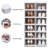 Shoe Storage Box, No Assembly Required, 6 Layers Foldable, With Transparent Door, White