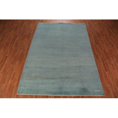 Tapis bleu turquoise moderne Gabbeh 7 x 10