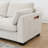 130" Modular Sectional Sofa, L-Shape With Folding Table And Dual-Port Charging, Side Storage Pockets, 2 Armrest Pillows, Free Movement Ottoman, High Density Foam, Chenille-393601807