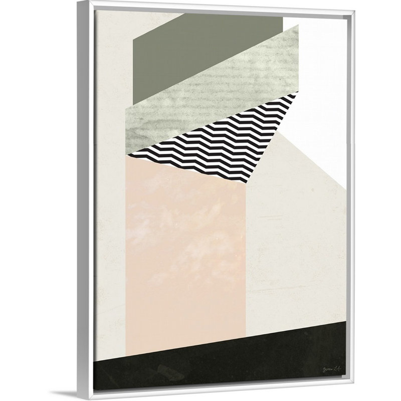 Bord de ville II - reproduction sur toile, H 18 po x l 14 po x P 1,75 po, Cadre flottant blanc
