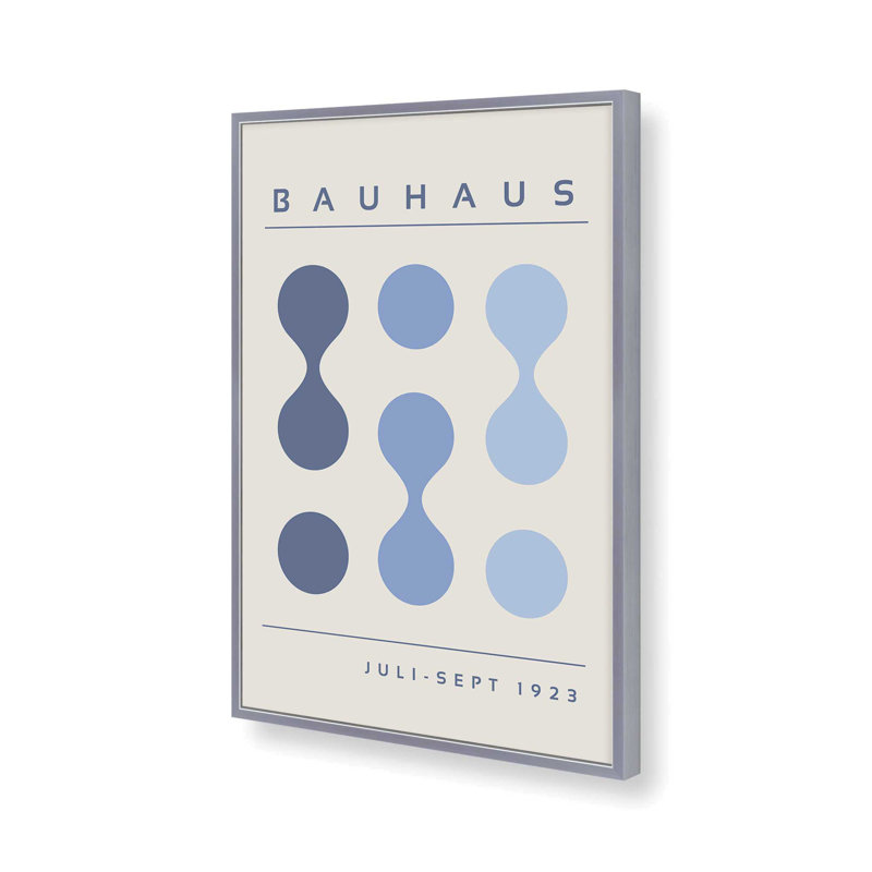 Blue Bauhaus Flow I, impression dans un cadre, H 21,25 po x l 17,25 po x P 1,25 po, Reproduction encadrée sans passe-partout
