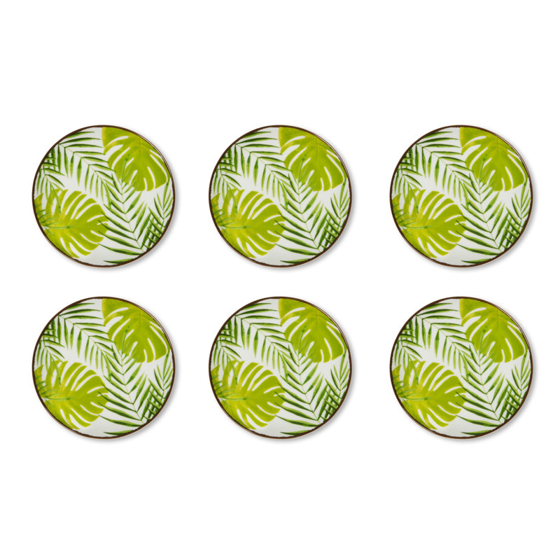 Foliage Round 6 Piece Coaster Set