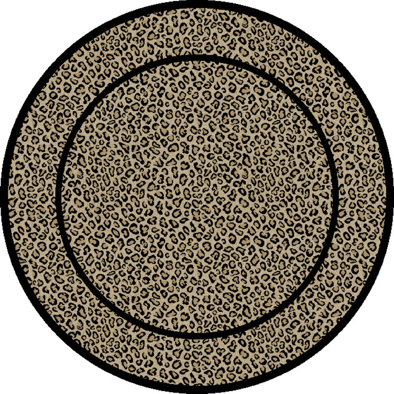 Tapis noir / beige Edmont, Rond 5 pi 3 po