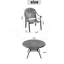 Ensemble de 7 pièces de mobilier de patio en aluminium coulé avec coussins bleus-929649603