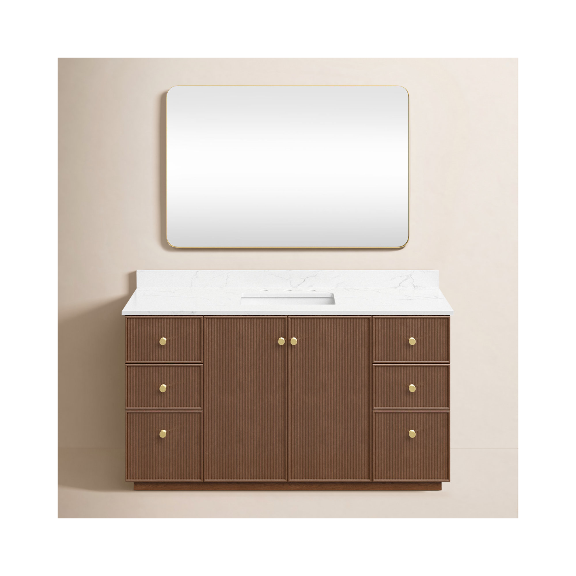 Amella 60'' Single Bathroom Vanity, Dark Brown