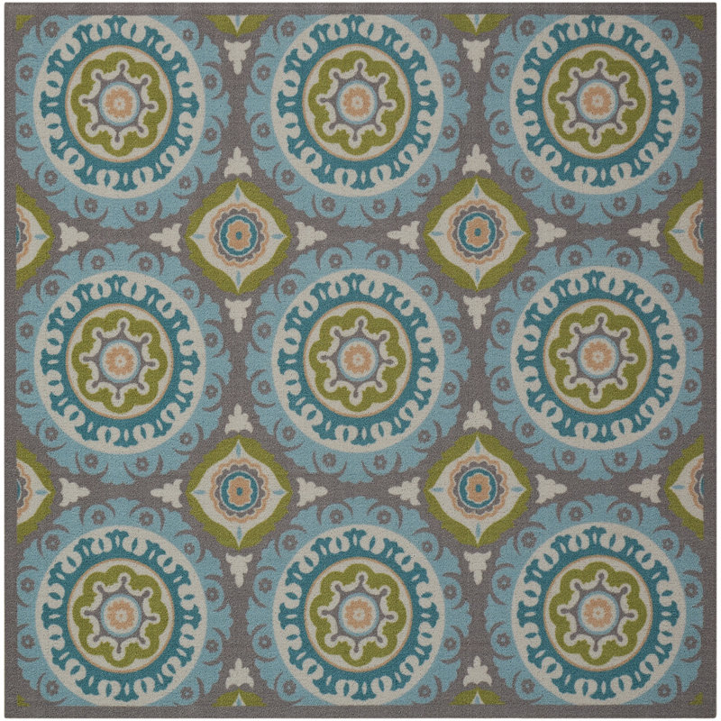 Geometric Indoor / Outdoor Area Rug, Square 198cm