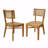 Outdoor Patio Dining Chair, Acacia Wooden With Light Brown PE Wicker