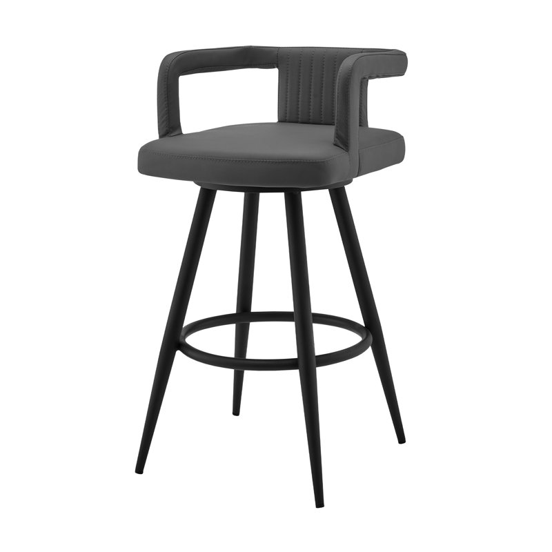 Chaise de bar pivotante 37 po, Noir