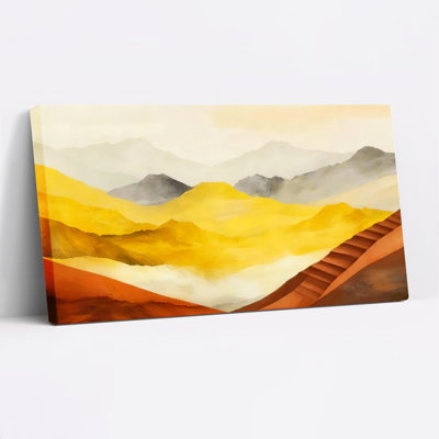 Ensemble de 1 tableau sur toile représentant un paysage de montagnes désertiques