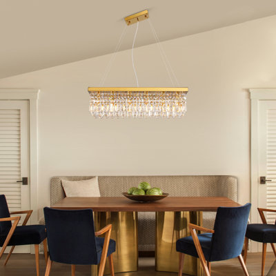 Anacelia 10-Light Crystal Rectangle Chandelier
