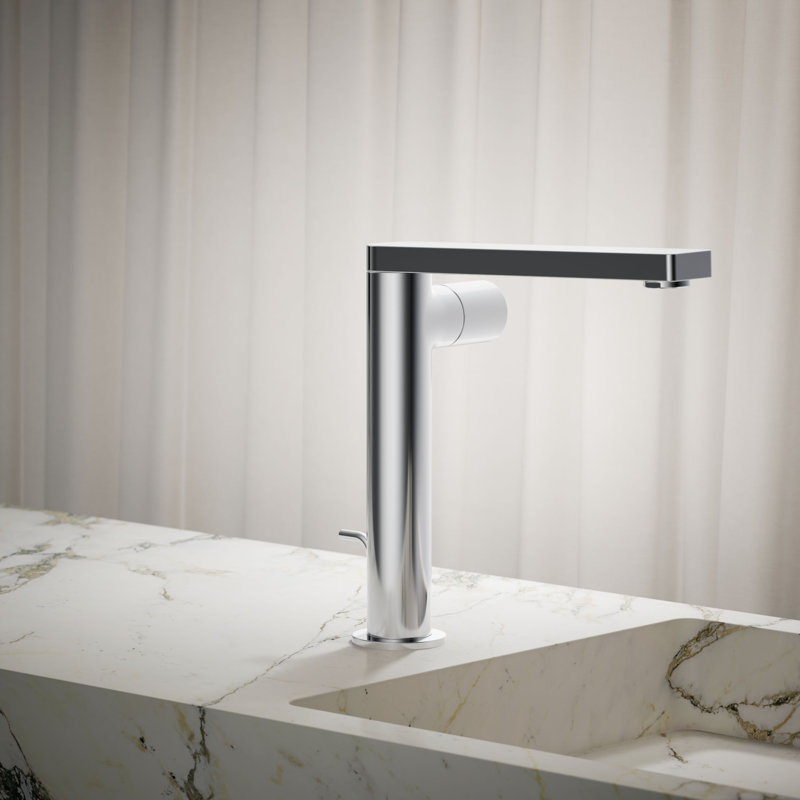 Single-Handle Bathroom Faucet with Drain Assembly, Polished Chrome