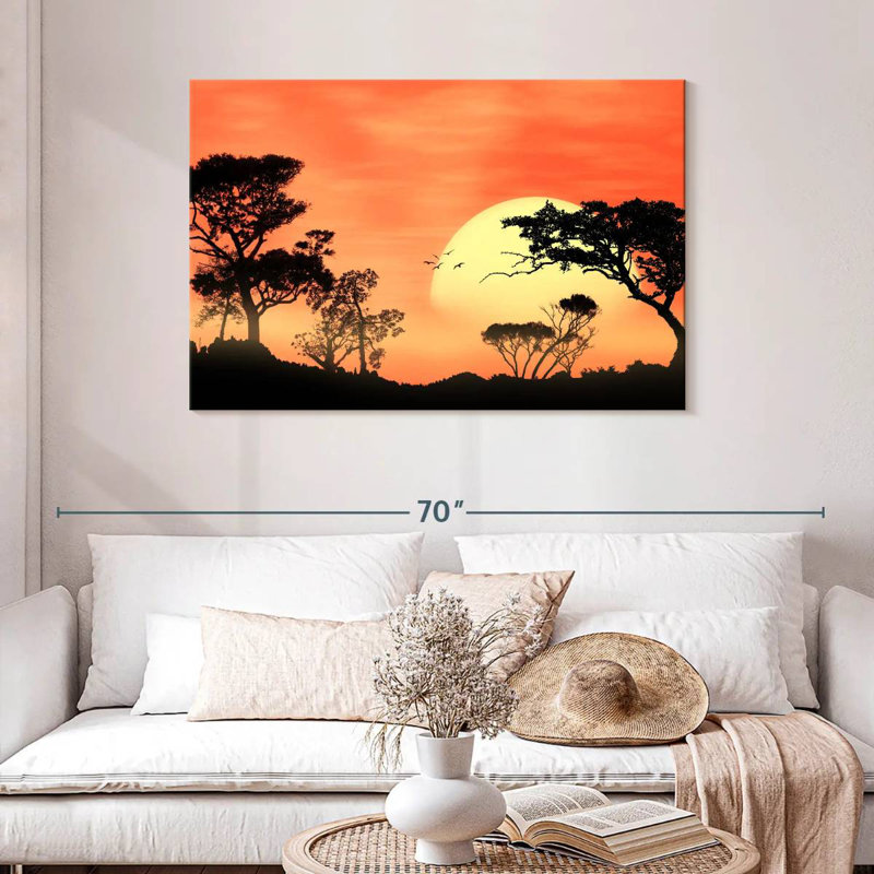 Le lever du soleil d'Alvord en Afrique, H 24 po x l 36 po