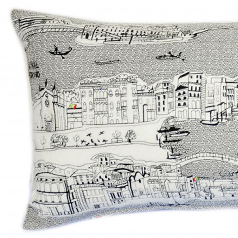 Coussin lombaire blanc Venice, Crème