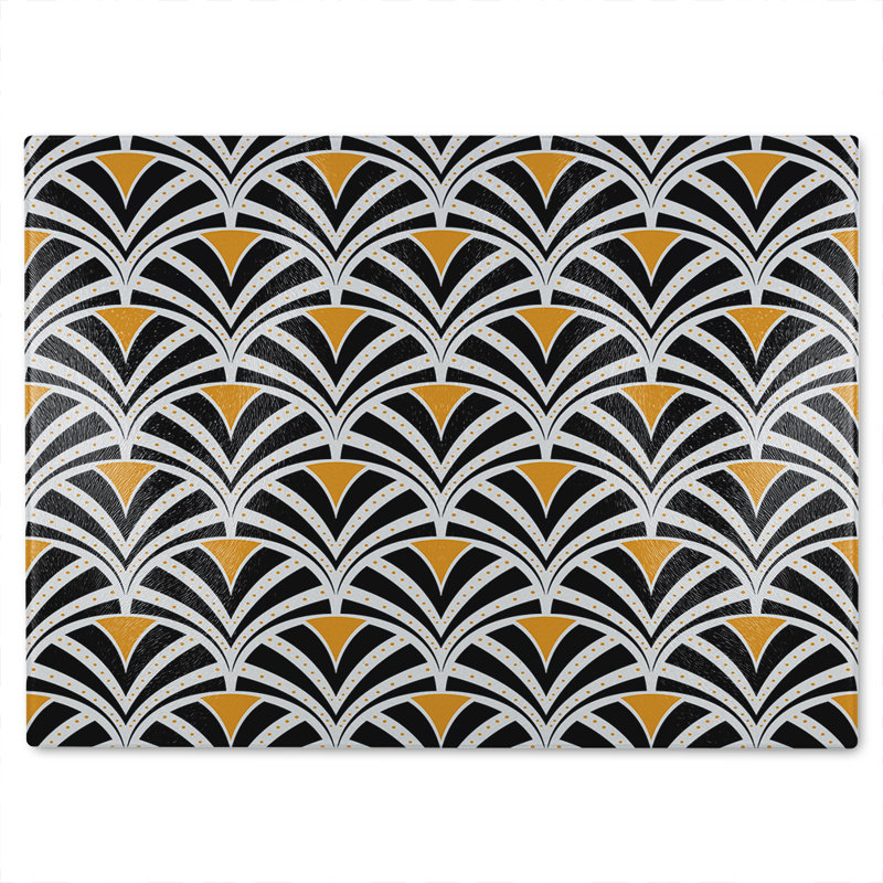 Shells Geometric Glass Chopping Board, 40cm L x 28cm W