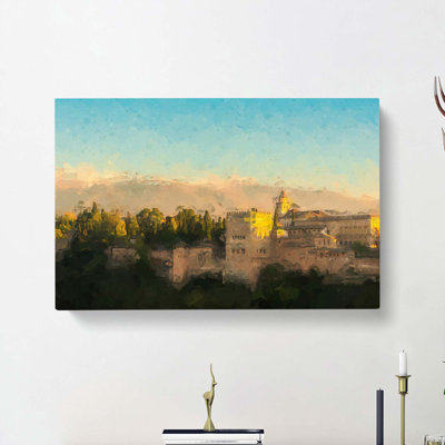 The Alhambra In Granada Spain In Abstract - Wrapped Canvas Print