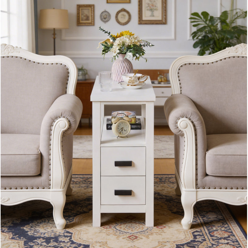 Table de bout avec station de charge, tables d'appoint avec ports et prises USB, table d'appoint avec 2 tiroirs, petite table de chevet en bois, petite table d'appoint rustique, table de bout moderne avec tiroir