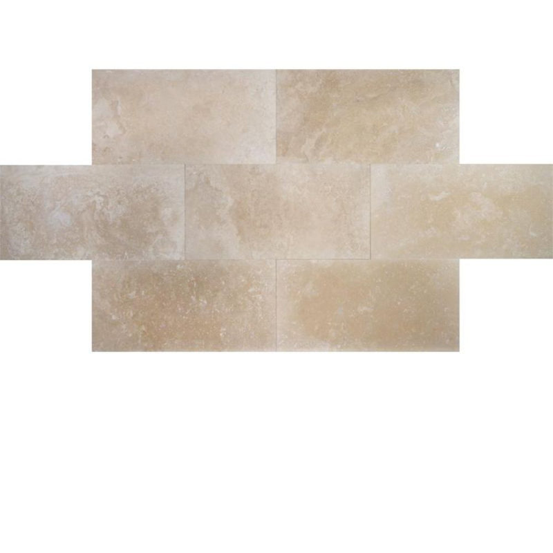 Carreau de sol et de mur en marbre 12 po x 12 po Travertine