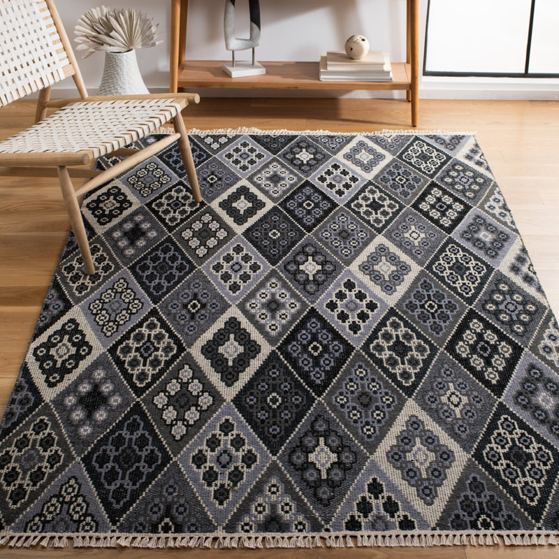 Tapis en laine tissé à plat Alsa, Rectangle 4 pi x 6 pi
