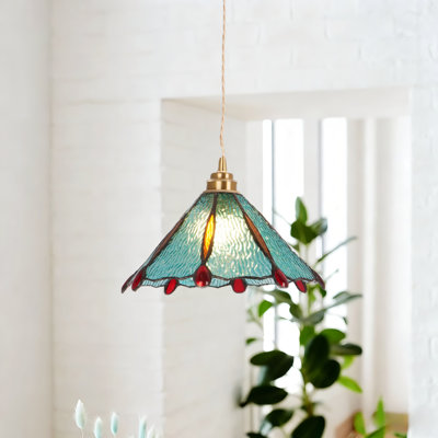 Luminaire suspendu réglable à une tête et à une tête de bulle bleue (ampoule chaude E26 incluse)