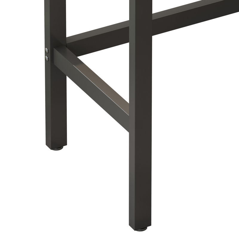 Modern Design Kitchen Dining Table,Pub Table,Long Dining Table Set With 3 Stools,Easy Assembly,Dark Brown