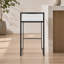 Tabouret de comptoir contemporain empilable noir avec coussin en velours blanc - ensemble de 2-1444374988