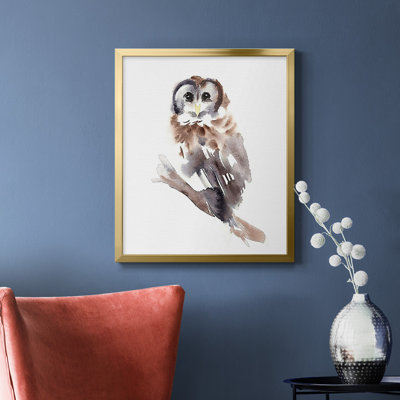 Toile encadrée de qualité supérieure Barred Owl Impressions II - prête à être accrochée