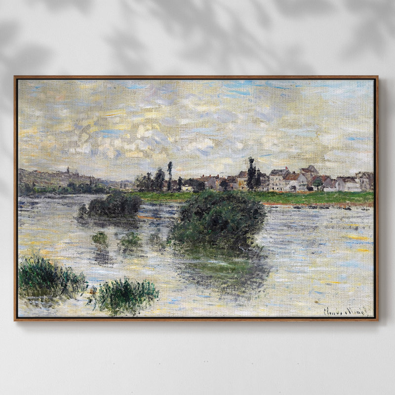 La seine à Lavacourt, 1879, reproduction d'art sur toile, H 25 po x l 37 po x P 2 po, Noyer