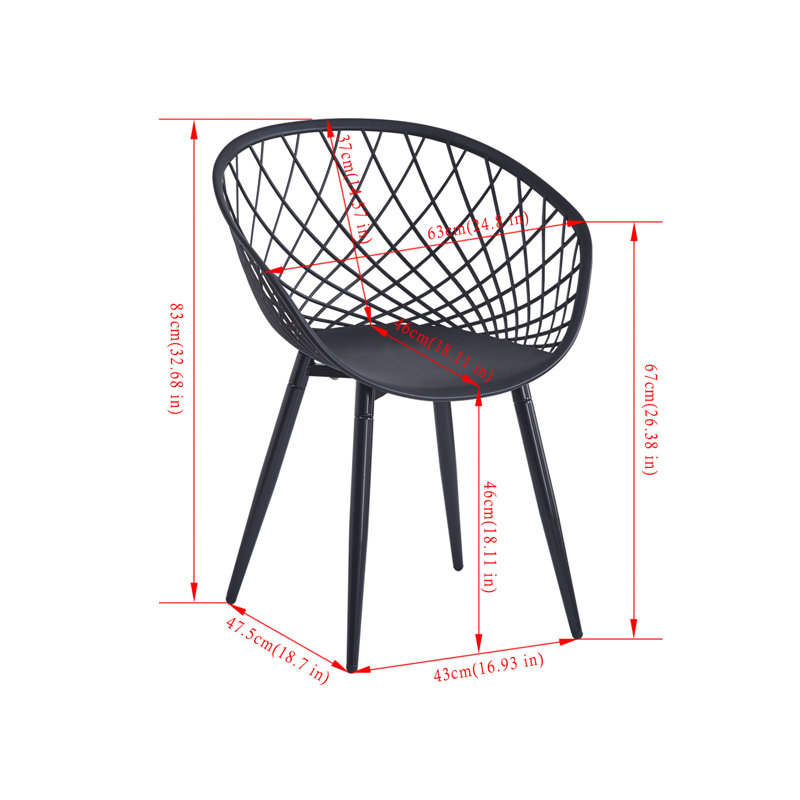 46cm H Armchair in Black