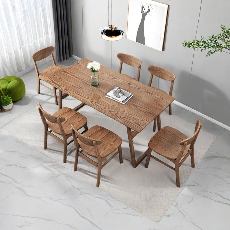 Marlea 6 - Person Solid Wood Solid Wood Top Trestle Dining Set, 29.53" H x 62.99" L x 31.5" W