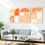Abstrait géométrique et motif de feuilles, impression sur toile, ensemble minimaliste moderne (ensemble de 3)-29117487