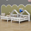 Lit plateforme simple double avec table de chevet intégrée-203375096
