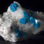 Cavansite sur heulandite miniature avec stilbite