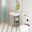 Meuble-lavabo à tablettes ouvertes de 21,6 po avec lavabo en céramique, porte à fermeture en douceur et rangement à droite