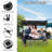 3-Person Heated Camping Chair with Canopy, Oversized Folding Outdoor Loveseat with Cup Holders, Cooler Bag & Sun Shade
