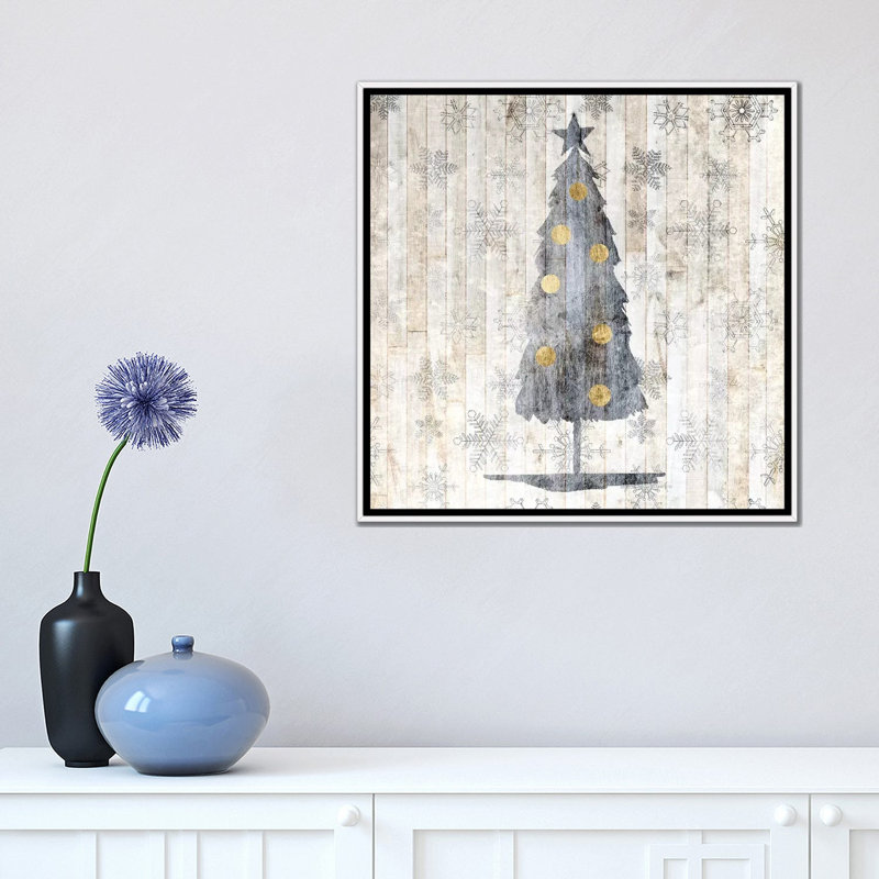 «Soph sophistiqué Noël II» par Grace Popp - impression, H 18 po x l 18 po x 1,5 po, Toile blanche encadrée, Pas de tapis