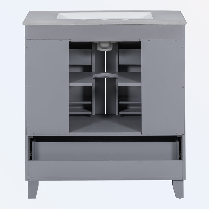 Ensemble de meuble-lavabo avec lavabo en céramique