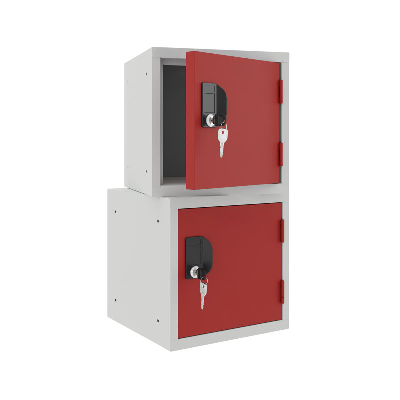 Casiers 12 "Stokes - casier 7035P - porte RAL 5010P, Rouge