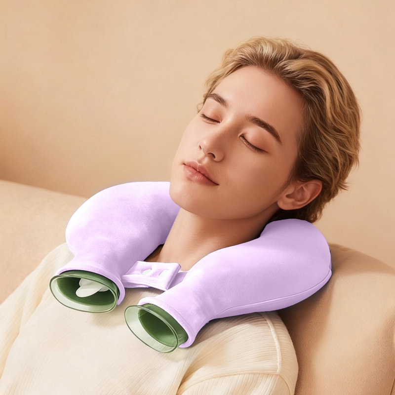 Coussin rempli d'une bouteille d'eau chaude, Mauve