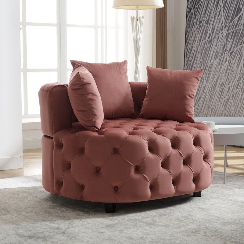 Chaise classique en velours rose avec mousse, espace de vie American, Pink