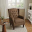 Duward 74Cm Wide Tufted Wingback Armchair with Solid Wood Legs-1791756083
