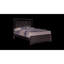 Très grand lit très grand moderne avec tête de lit tapissier équipée de DEL, couleur blanche, structure en bois, bois massif + bourre, matériau en similicuir, esthétique de chambre à coucher en cuir et élégant, réglable