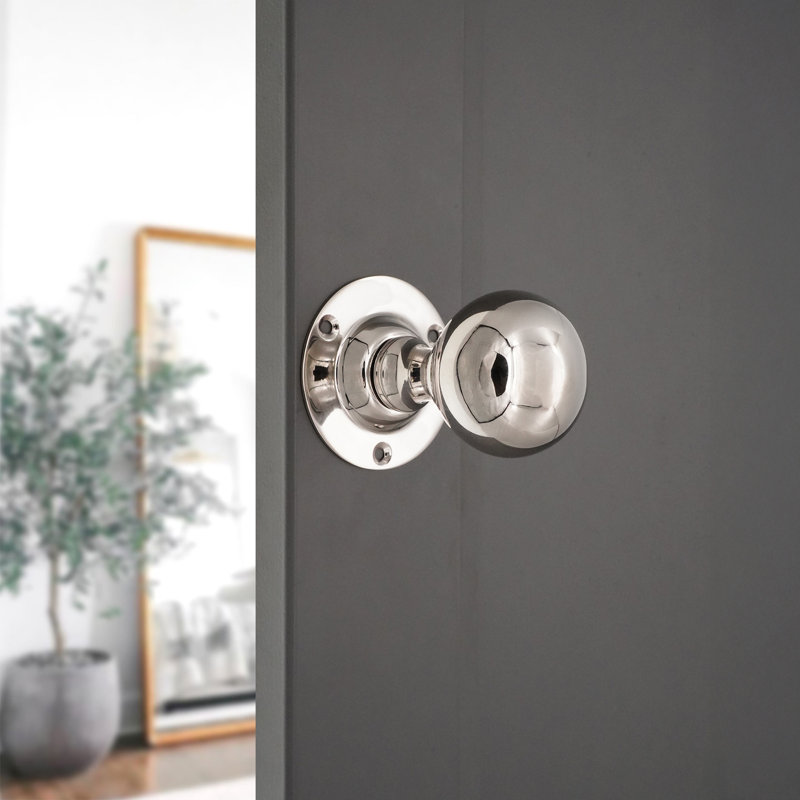 Ball Door Knob, Polished Nickel