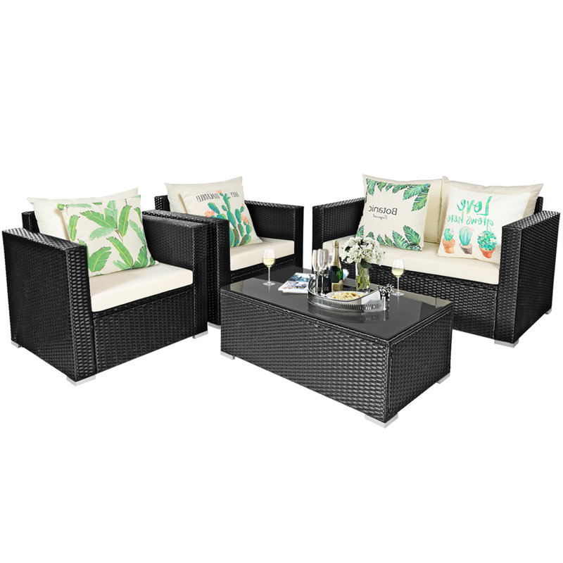 8 - Person Patio Conversation Set, Beige